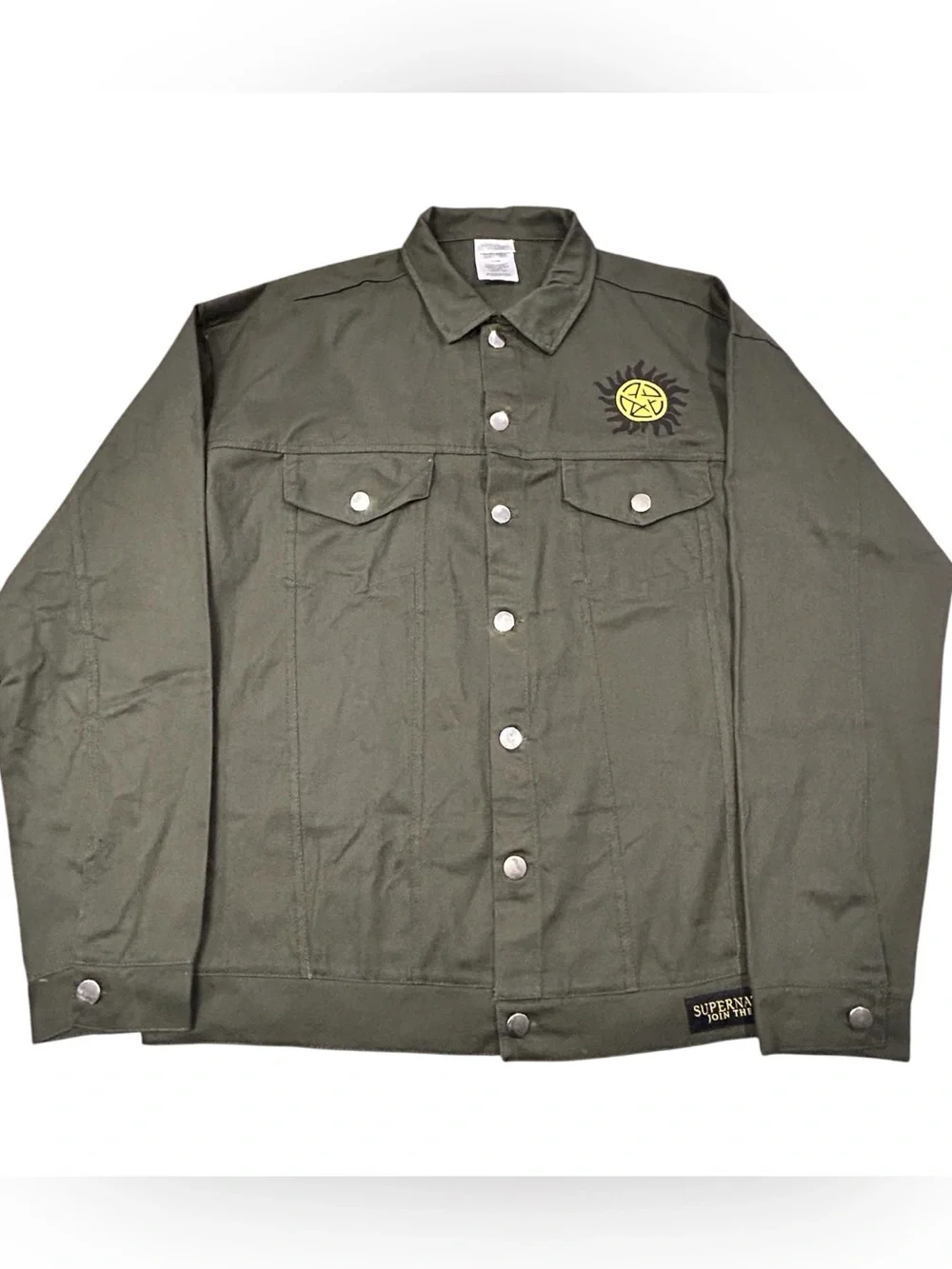 Culturefly SUPERNATURAL Olive Green Shacket Winchester Brothers Men’s M Cotton